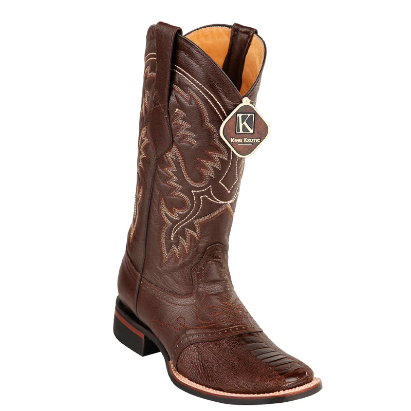 Men's King Exotic Elephant Skin Boots With Saddle Square Toe Handcrafted Black (48177005) main image 0