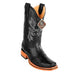Men's King Exotic Ostrich Leg Square Toe Boots With Saddle Handmade Black