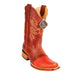 Men's King Exotic Ostrich Leg Square Toe Boots With Saddle Handmade Cognac
