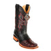 Men's King Exotic Ostrich Square Toe Boots with Saddle Handmade Black Cherry