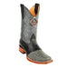 Men's King Exotic Ostrich Square Toe Boots With Saddle Handmade Gray