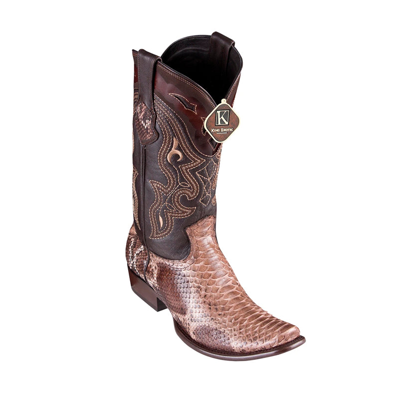 Men's King Exotic Python Boots Dubai Toe Handcrafted Rustic Brown (479 ...