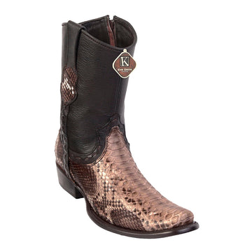 Men's King Exotic Python Boots Dubai Toe Handcrafted Rustic Brown (479B5785)