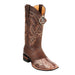 Men's King Exotic Python Boots Rubber Sole & Saddle Vamp Square Toe Natural
