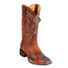 King Exotic Python Boots – Rustic Cognac, Rubber Sole, Square Toe