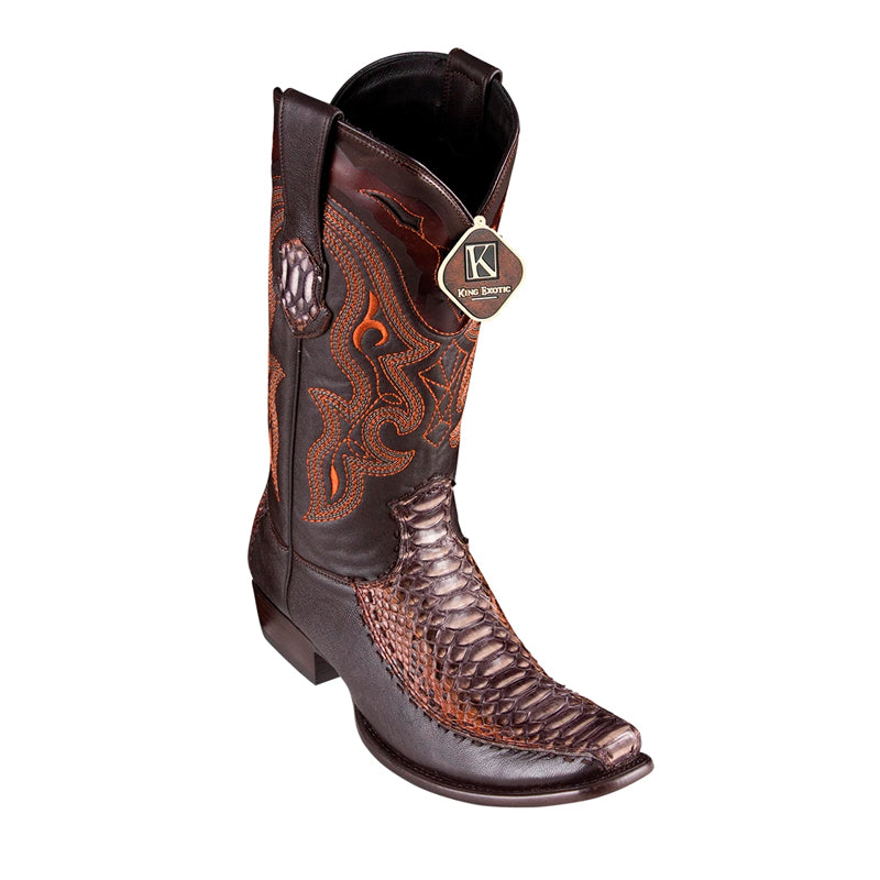 Men's King Exotic Python Boots With Deer Dubai Toe Handcrafted Rustic ...