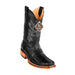 Men's King Exotic Python Boots With Saddle Vamp Handmade Square Toe Black