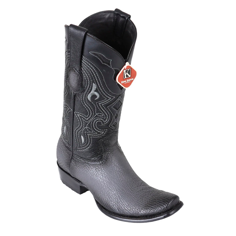 Men's King Exotic Snip Toe Sharkskin Boots Handcrafted Gray (494R0909) main image 1