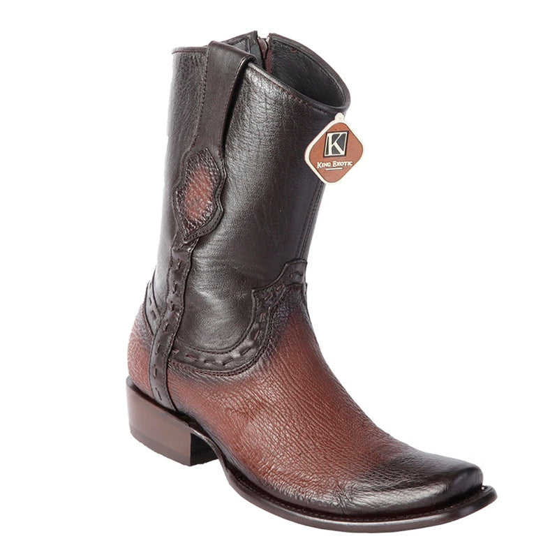 Men's King Exotic Genuine Sharkskin Boots 3x Toe Burnished Red (495v20912) main image 1