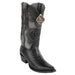 King Exotic Snip Toe Caiman Belly Boots Black