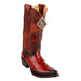 Men's King Exotic Snip Toe Eel Boots Handcrafted Burnished Cognac