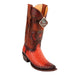 King Exotic Men's Burnished Cognac Full Quill Ostrich Snip Toe Boots Handmade