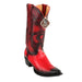 Men's King Exotic Snip Toe Ostrich Leg Boots Handcrafted Burnished Red 494RD0529
