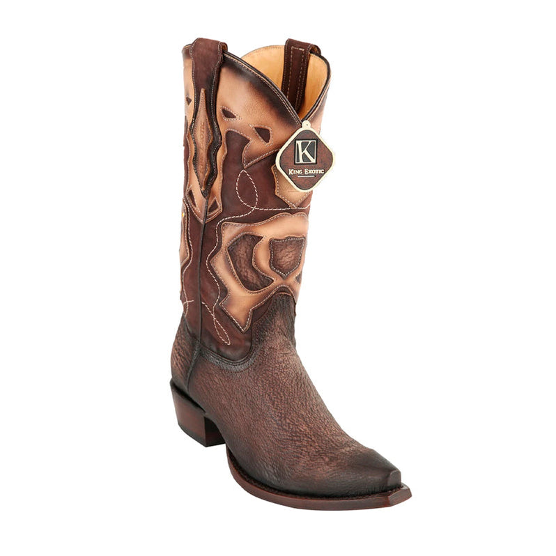 Men's King Exotic Sharkskin Boots Dubai Toe Handcrafted Black