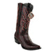 Men's King Exotic Snip Toe Teju Lizard Boots Handcrafted Black Cherry