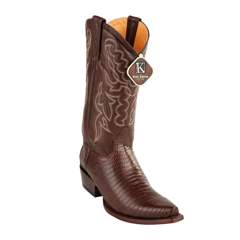 Men's King Exotic Teju Lizard Boots Dubai Toe Handcrafted Faded Burgundy (479B0743)