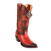 Men's King Exotic Snip Toe Teju Lizard Boots Handcrafted Burnished Cognac
