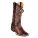 Men's King Exotic Square Toe Full Quill Ostrich Boots Handmade Burnished Brown