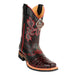 King Exotic Men's Square Toe Ostrich Boots – Saddle Black Cherry