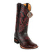 Men's King Exotic Square Toe Ostrich Boots Rubber Sole & Saddle Black Cherry by King Exotic Boots