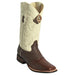 Men's King Exotic Square Toe Smooth Caiman Boots Rubber Sole Brown by King Exotic Boots
