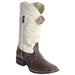 Men's King Exotic Square Toe Smooth Caiman Boots Rubber Sole Brown