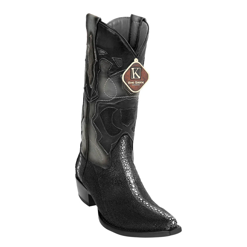 Men's King Exotic Stingray Boots Dubai Toe Handcrafted Black Rowstone main image 1