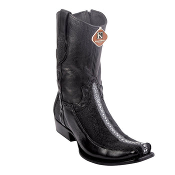 Men's King Exotic Stingray Boots Full Rowstone Dubai Toe Handmade Black (479BF1105)