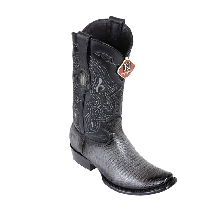 Men's King Exotic Teju Lizard Boots Dubai Toe Handcrafted Faded Black (4790738)