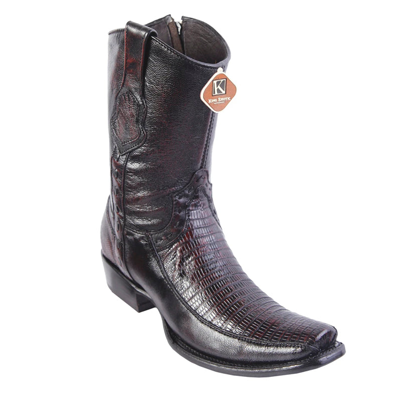 King Exotic Men's Lizard Teju Dubai Toe Boots