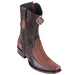 Men's King Exotic Teju Lizard Boots With Deer Dubai Toe Handcrafted Sanded Brown