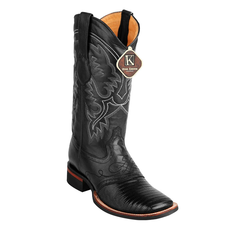 Men's King Exotic Teju Lizard Boots European Toe Handcrafted  Cognac (477bd0703) main image 0
