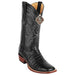 Men's King Exotic Wide Square Toe Caiman Belly Boots Handcrafted Black
