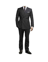 Men's Kingsman Black Striped Pattern Double Breasted Button Closure Suit