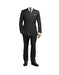 Men's Kingsman Black Striped Pattern Double Breasted Button Closure Suit