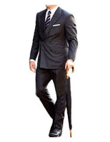 Men's Kingsman Double Breasted Grey Peak Lapel Button Closure Suit