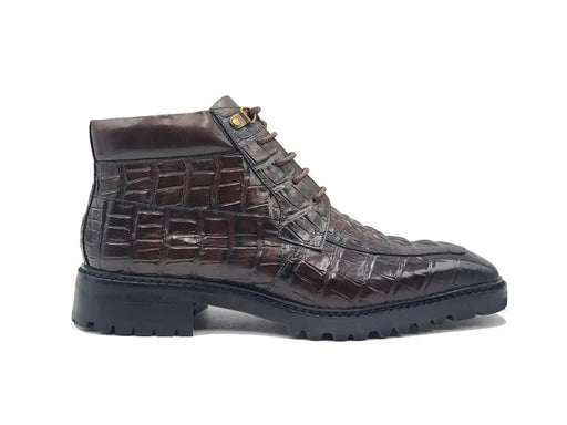 Men's Lace-up Boots Alligator Embossed