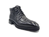 Carrucci Men's Alligator Embossed Lace-up Boots