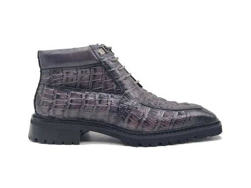 Men's Lace-up Boots Alligator Embossed