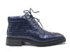 Carrucci Men's Alligator Embossed Lace-up Boots