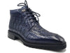 Carrucci Men's Alligator Embossed Lace-up Boots