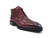 Carrucci Men's Alligator Embossed Lace-up Boots