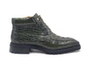 Carrucci Men's Alligator Embossed Lace-up Boots