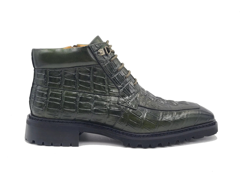 Men's Lace-up Boots Alligator Embossed