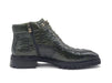 Carrucci Men's Alligator Embossed Lace-up Boots