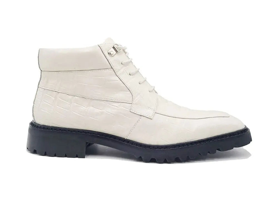 Men's Lace-up Boots Alligator Embossed