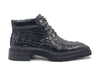 Carrucci Men's Alligator Embossed Lace-up Boots