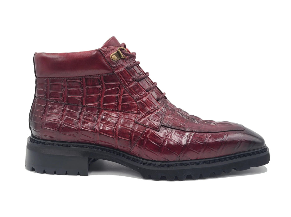 Men's Lace-up Boots Alligator Embossed
