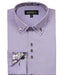 Men's Lavender  60% Cotton 40% POLY Shirt Solid Color Double Collar Design Sleeves