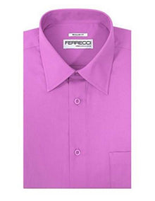 Men's Classic Regular Fit Barrel Cuffs Lavender Shirt